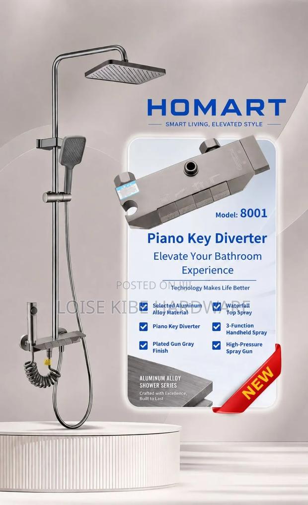 Shower Piano Key Diverter Available - main view