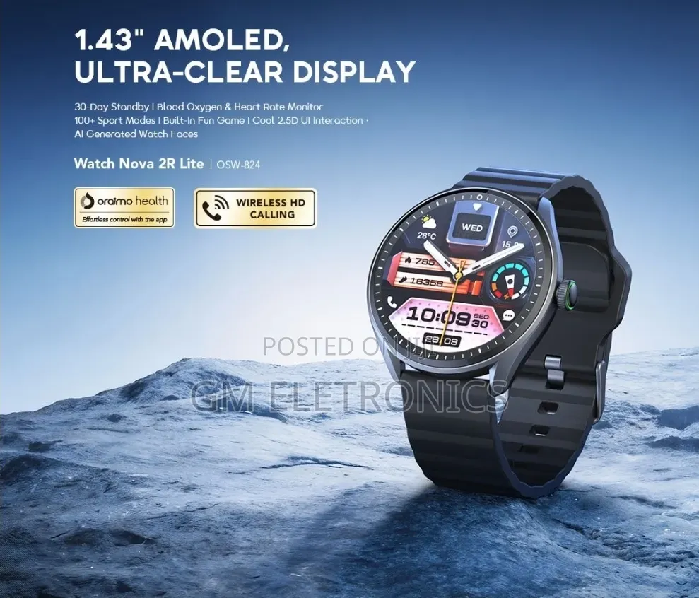 Watch Nova 2r Lite - Osw-824 Smart Watch,
Display Screen: 1.43" Amoled
