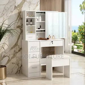 Dressers; White Vanity Timless Bedroom Dressing Table
