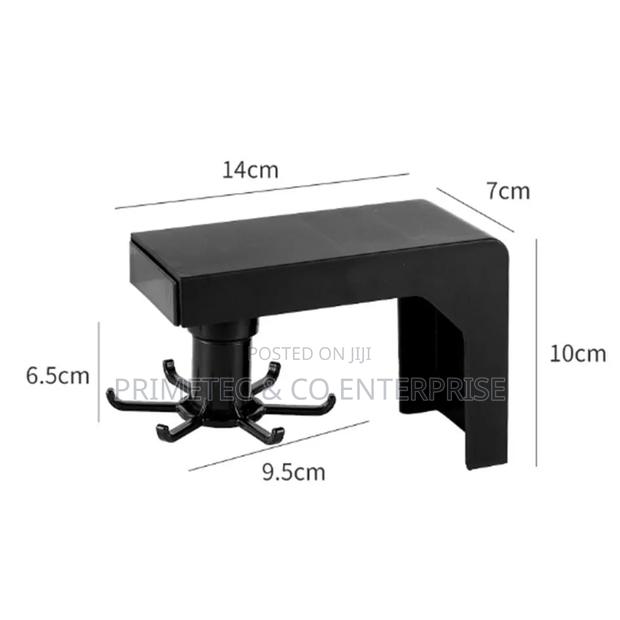 Multifunctional Shelf 6 Rotating Hooks Organizer - thumbnail 2