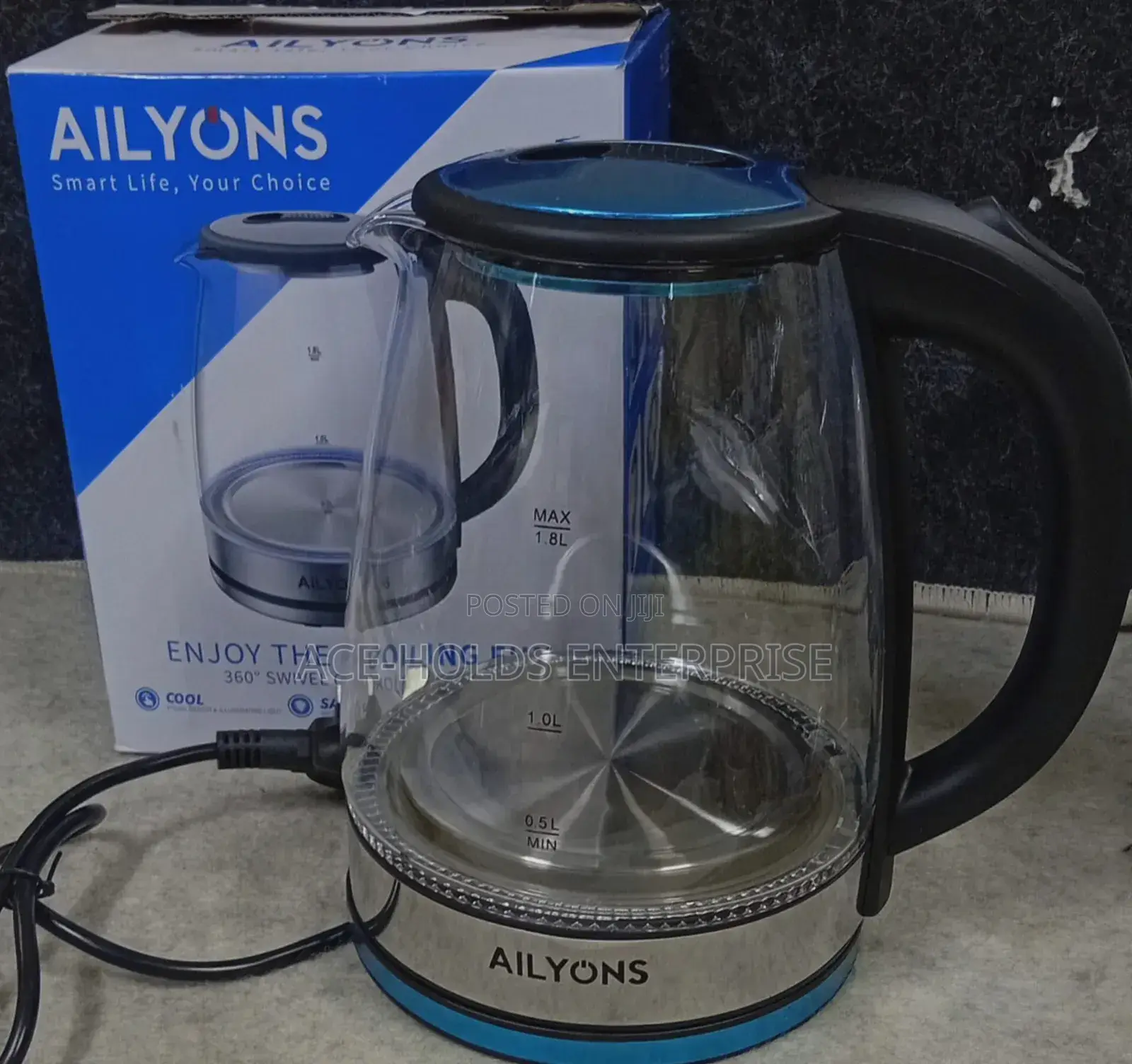 Ailyons 2.0 Litres Capacity Heat Resistant Glass Kettle - Electric