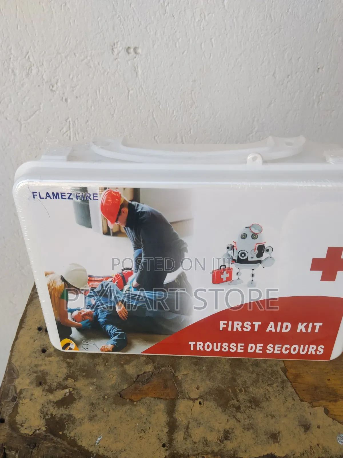 Flamez Fire First Aid Kit White Plastic Emergency Box