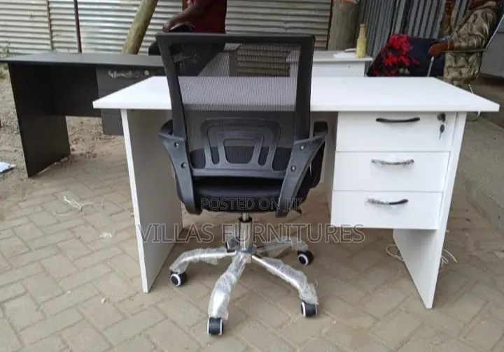 Mesh Back Mesh and Grey Desk