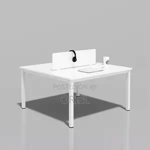 Office Workstation : Modern 2-way White Office Workstation.