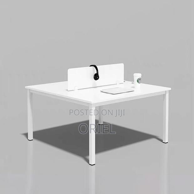 Office Workstation : Modern 2-way White Office Workstation. - thumbnail 3