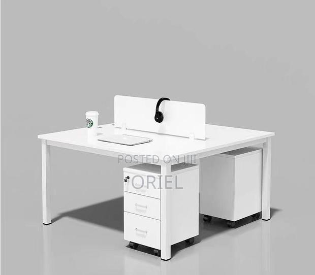 Office Workstation : Modern 2-way White Office Workstation. - thumbnail 7
