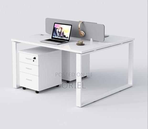 Office Workstation : Modern 2-way White Office Workstation. - thumbnail 8