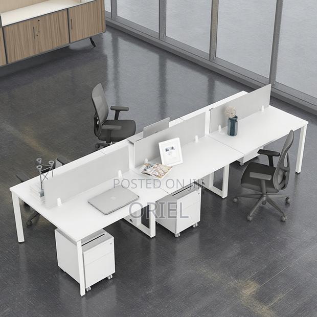 Office Workstation : Modern 2-way White Office Workstation. - thumbnail 13