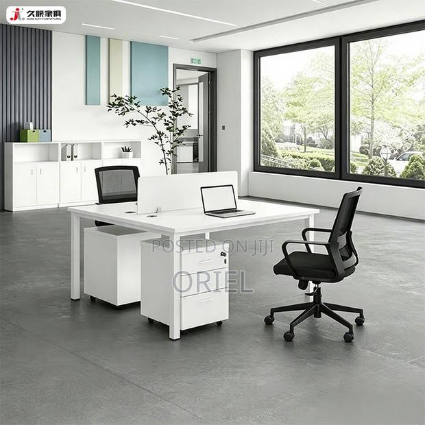 Office Workstation : Modern 2-way White Office Workstation. - thumbnail 16