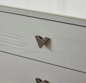 Bedside Drawer: 2-Drawer Nightstand With Diamond Handle Design