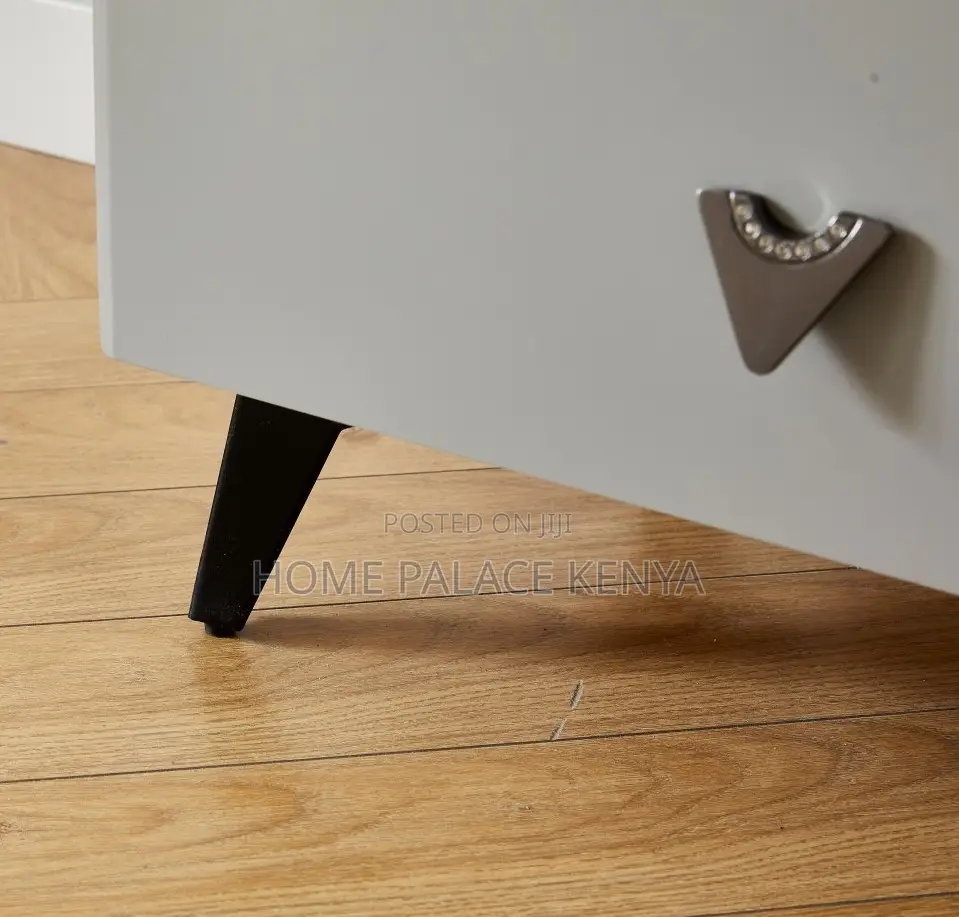 Bedside Drawer: 2-Drawer Nightstand With Diamond Handle Design