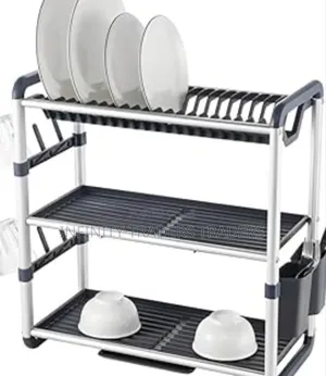 Stainless Steel and Plastic Rack 3 Tier, Grey