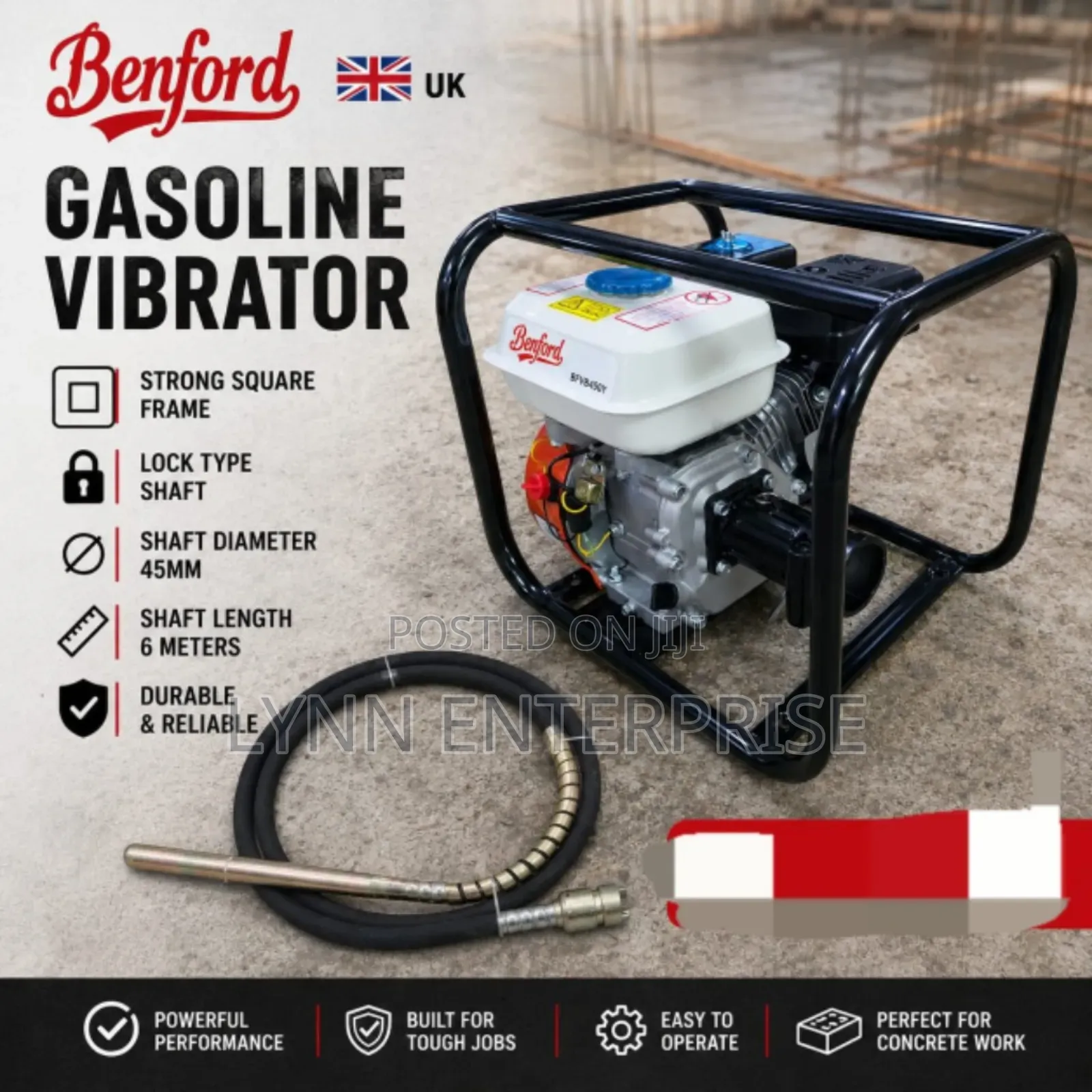 Benford Uk Gasoline Vibrator With Strong Square Frame