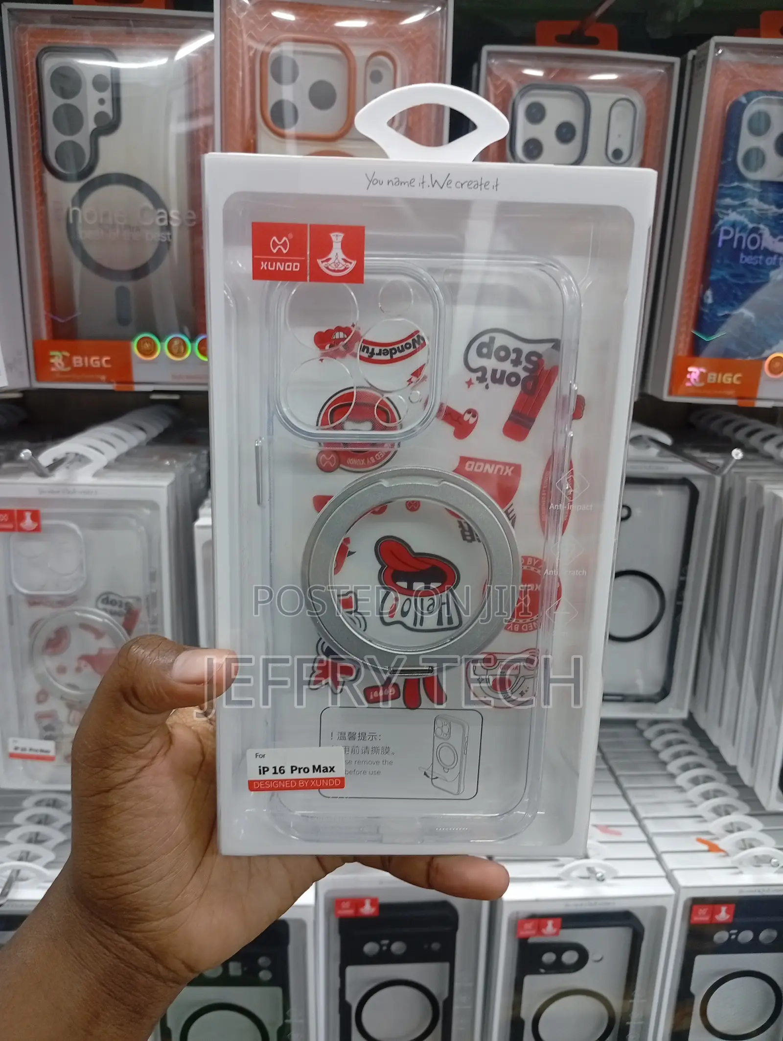 Phone Case for the iPhone 16 Pro Max a Clear With Amagnetic Ring