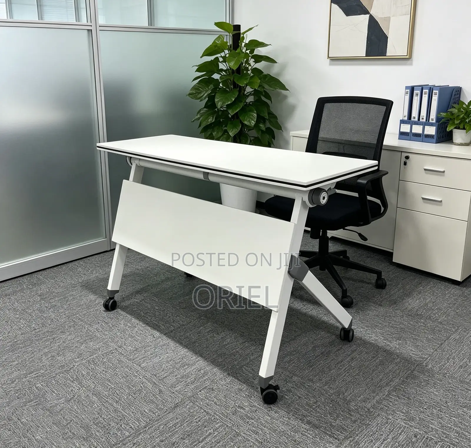 Office Table : 120cm Foldable Portable Training Table