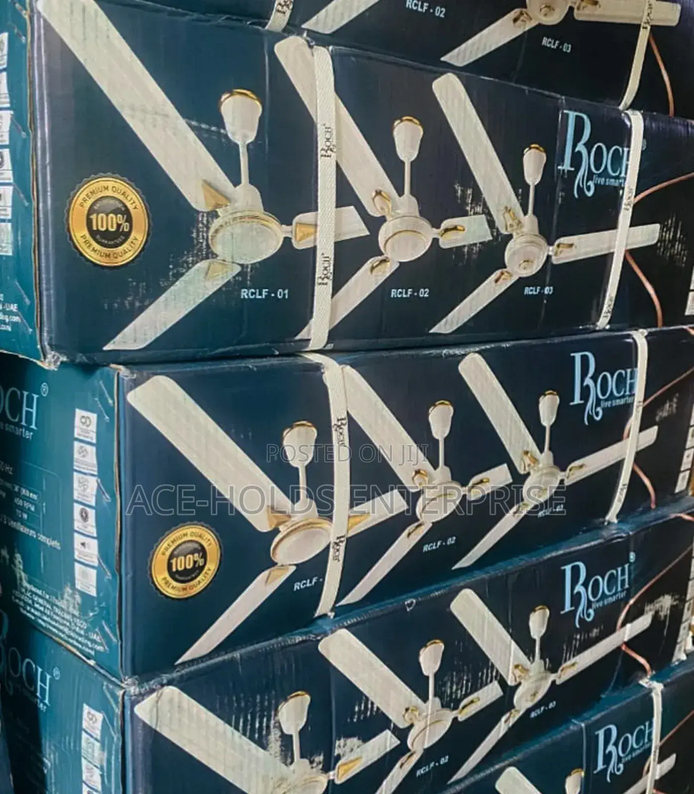 56" Roch Quality Ceiling Fans - Colors: Irovy, Brown White