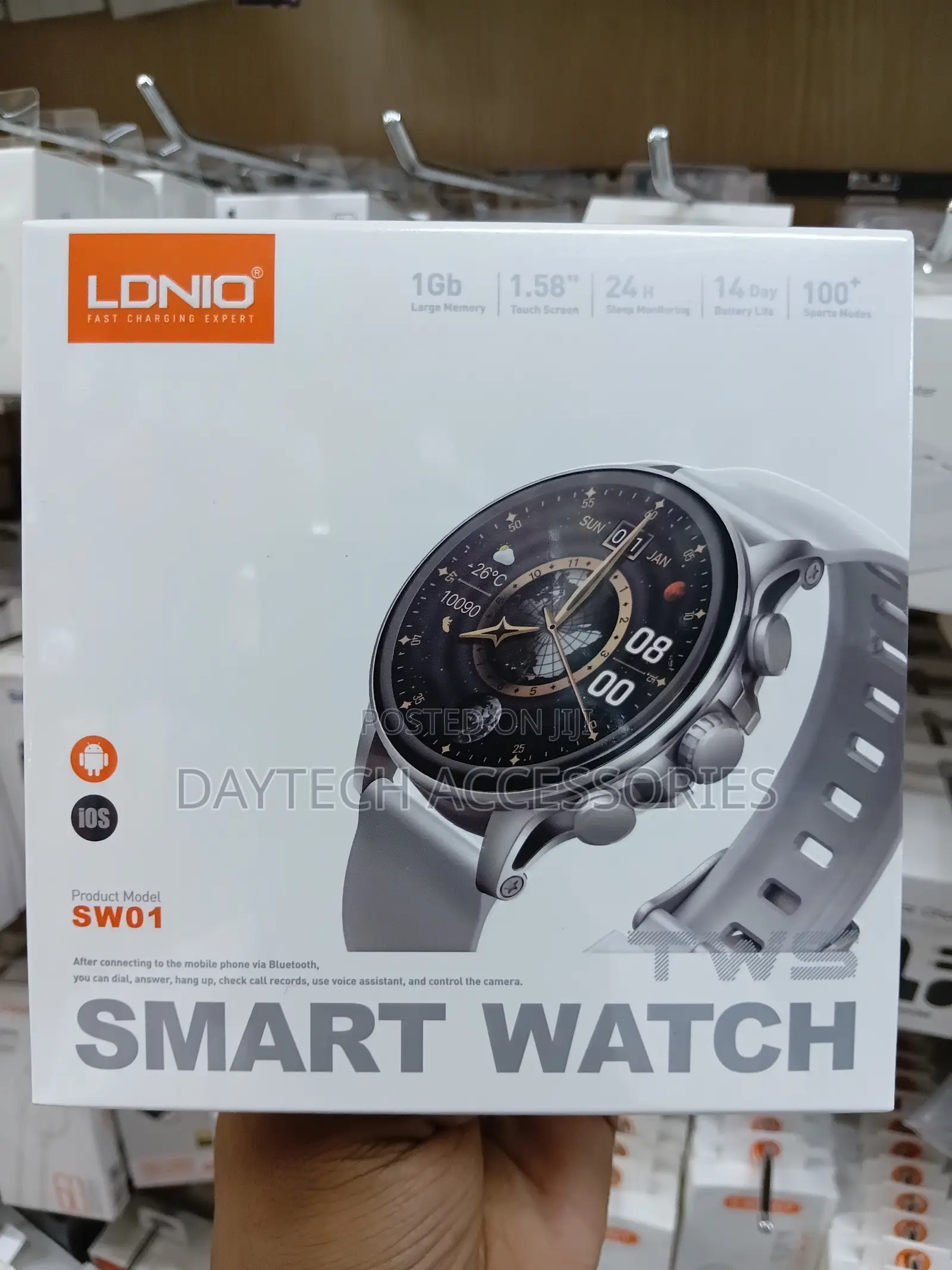 Ldnio Sw01 58-Inch Amoled Smart Watch for Fitness Tracking.