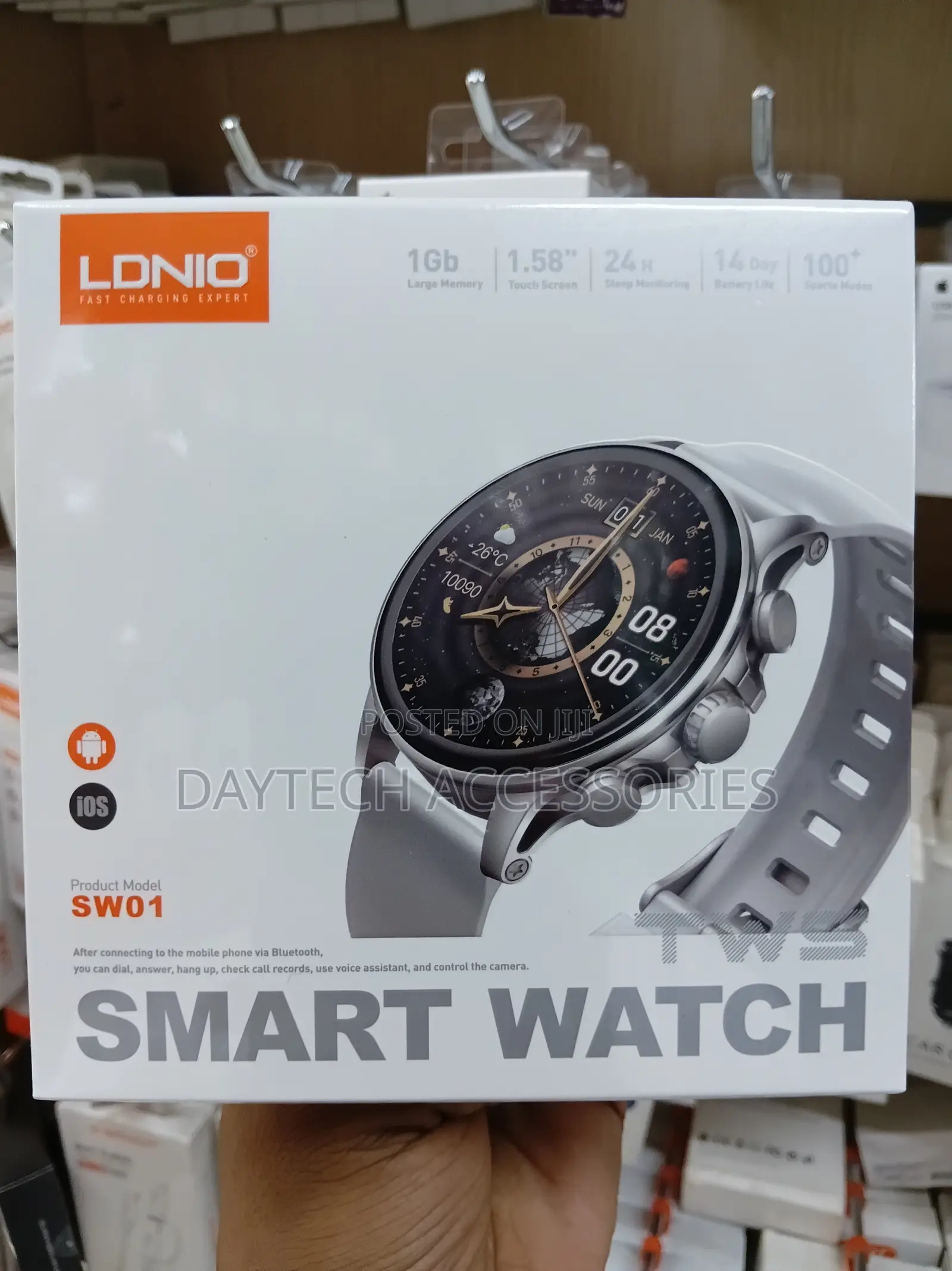 Ldnio Sw01 58-Inch Amoled Smart Watch for Fitness Tracking.