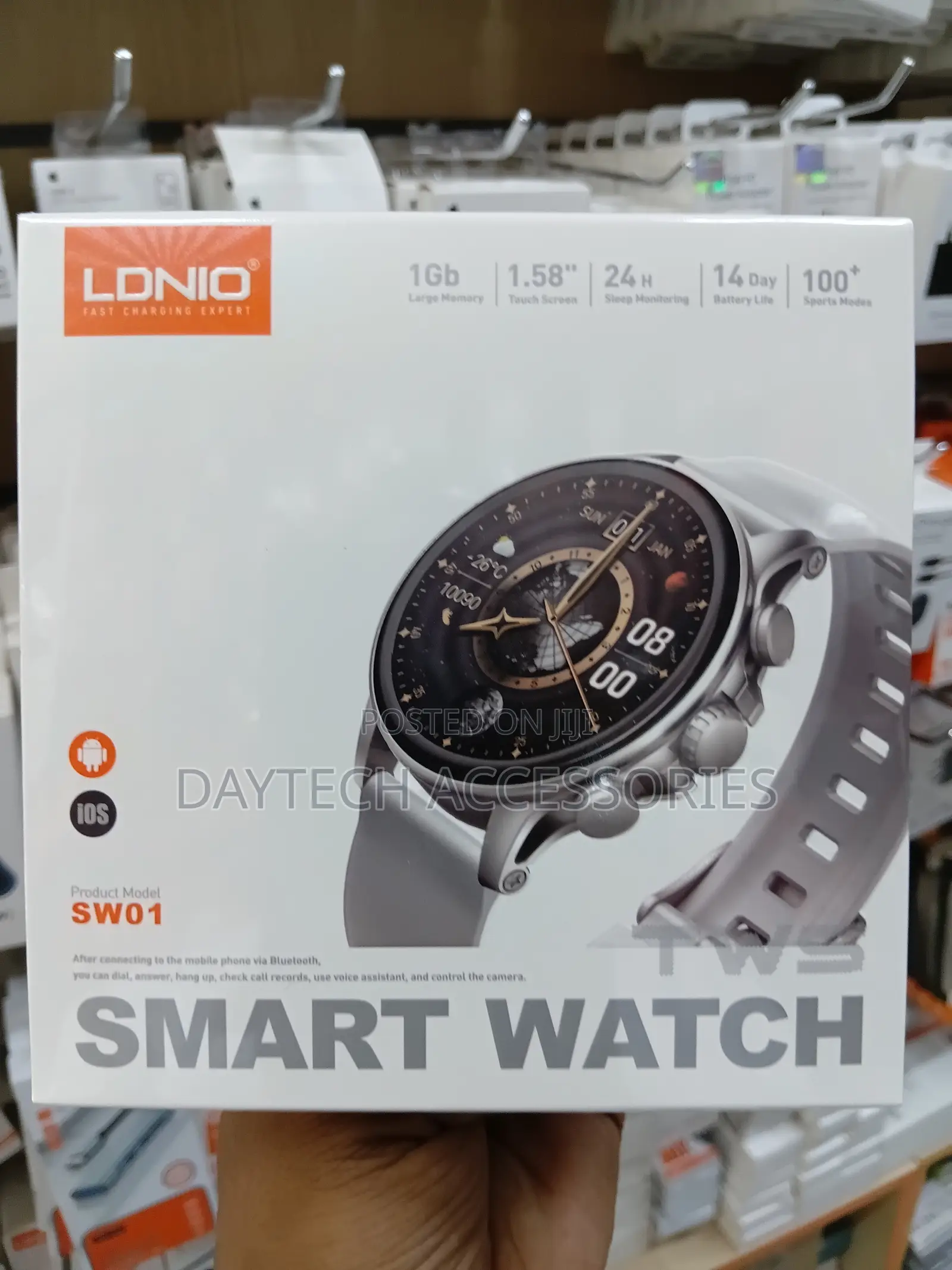 Ldnio Sw01 58-Inch Amoled Smart Watch for Fitness Tracking.