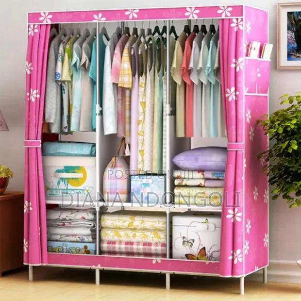 Column Portable Wooden Wardrobe