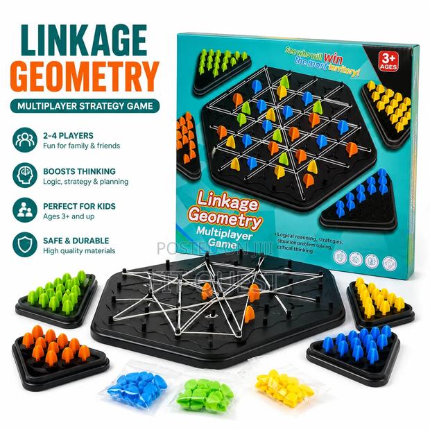 Linkage Geometry Multiplayer Strategy Board Game for Kids and Adults