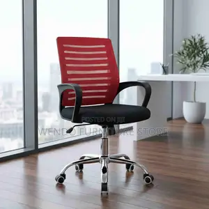 Office Chair : Red Strong Mesh Office Seat