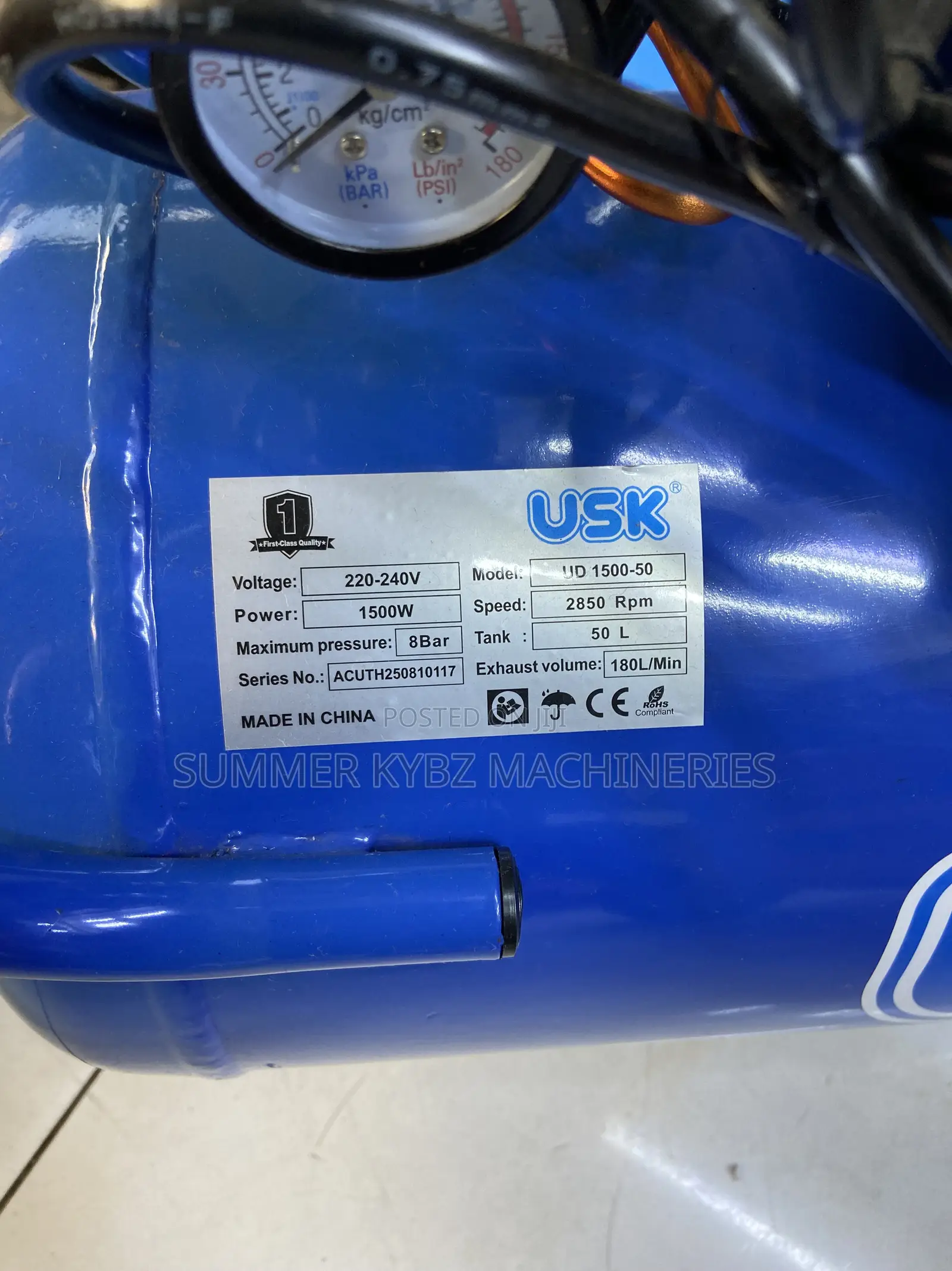 Usk Electric Air Compressor 50l