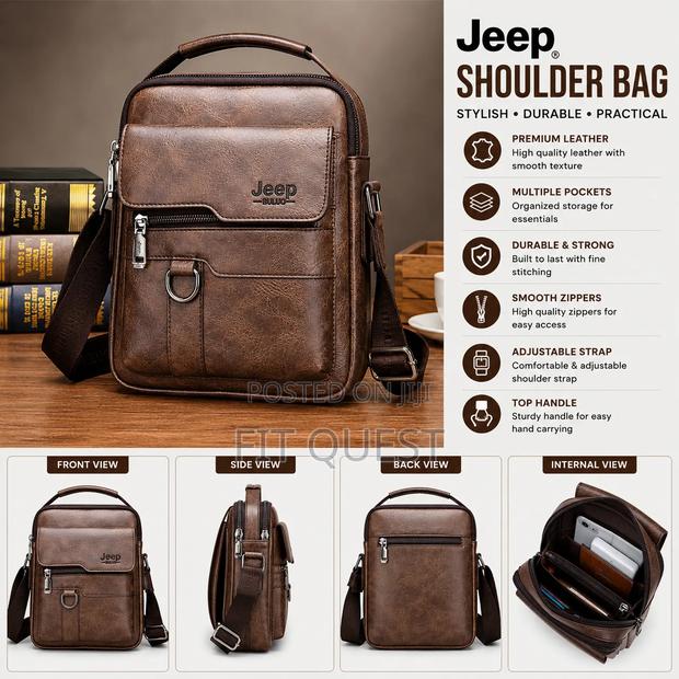 Jeep Leather Shoulder Bag - thumbnail 2