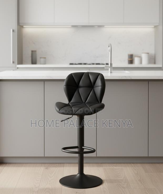Bar Chair: Orange Patterned Pu Leather Adjustable Height Bar Chair - thumbnail 5