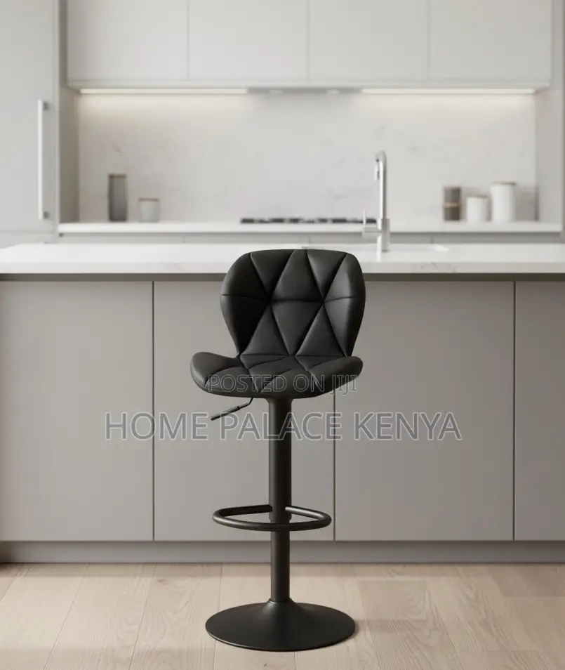 Bar Chair: Orange Patterned Pu Leather Adjustable Height Bar Chair