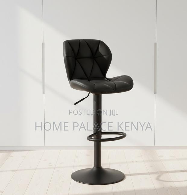 Bar Chair: Orange Patterned Pu Leather Adjustable Height Bar Chair - thumbnail 6