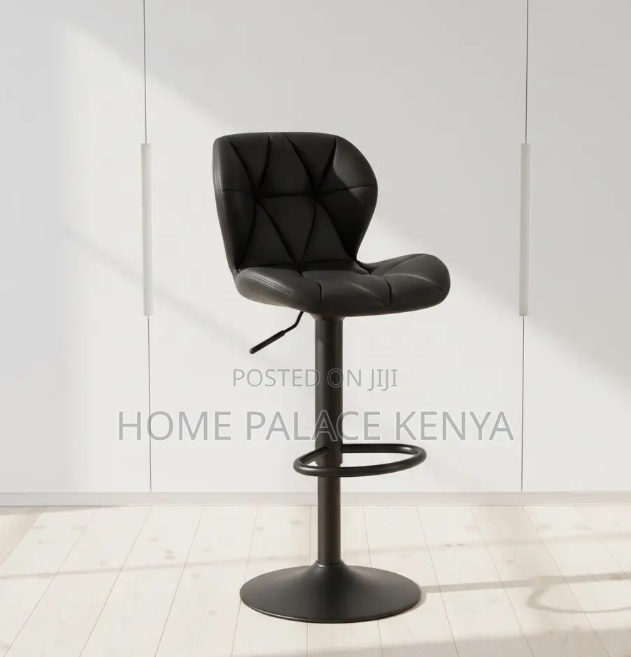 Bar Chair: Orange Patterned Pu Leather Adjustable Height Bar Chair