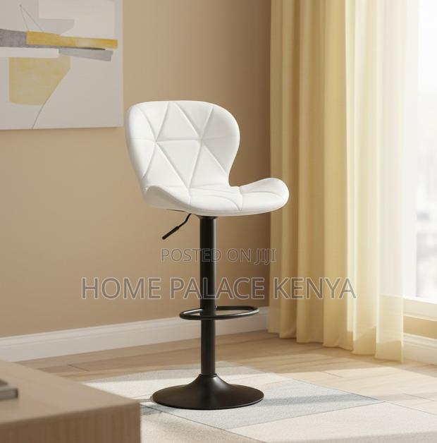 Bar Chair: Orange Patterned Pu Leather Adjustable Height Bar Chair - thumbnail 7