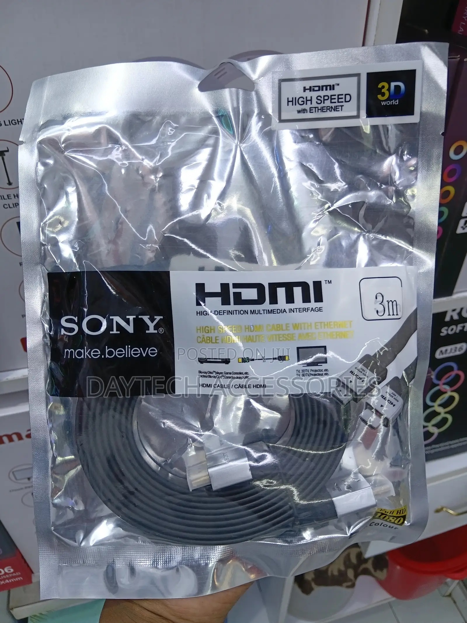 3-Meter Flat Sony High Speed Hdmi Cable With Ethernet.