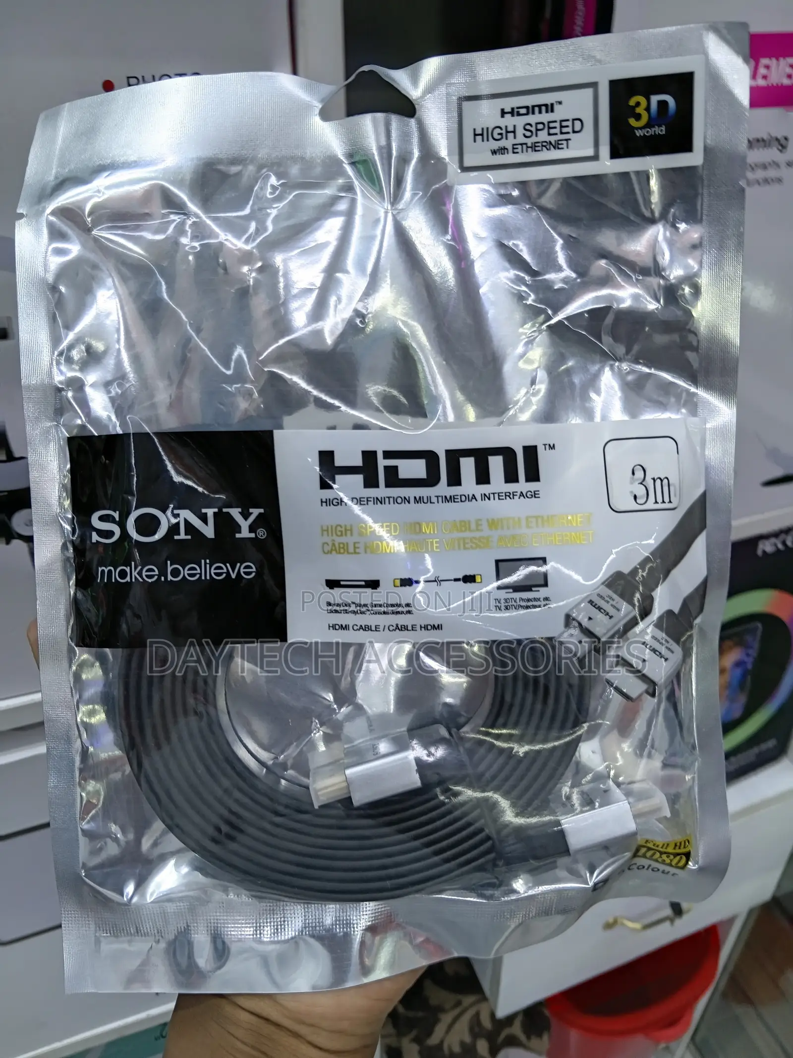 3-Meter Flat Sony High Speed Hdmi Cable With Ethernet.