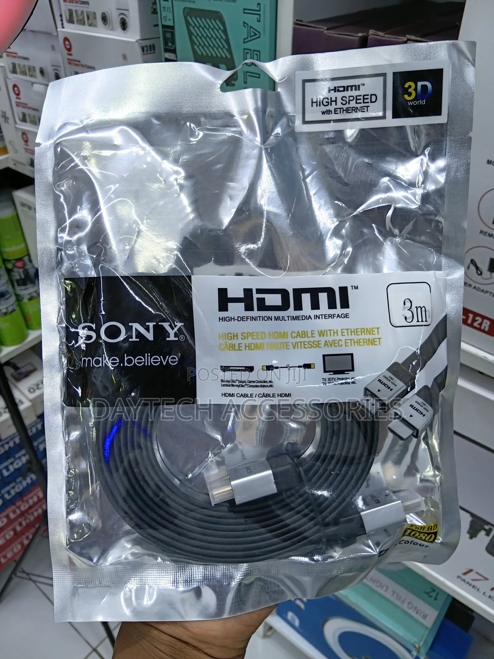 3-Meter Flat Sony High Speed Hdmi Cable With Ethernet.