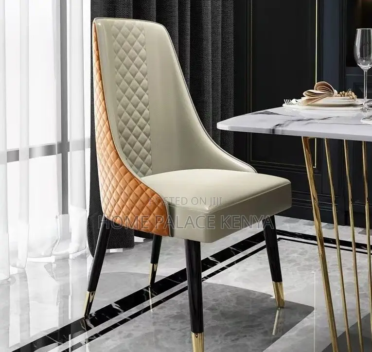 Dining Chair High-End Dining Chair With Diamond Quilted Backrest