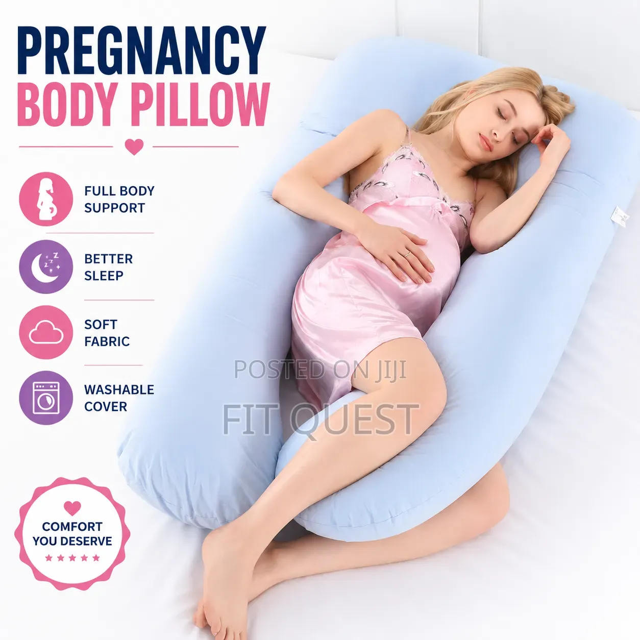 U Shaped Pregnancy Body Pillow Full Body Support Cushion