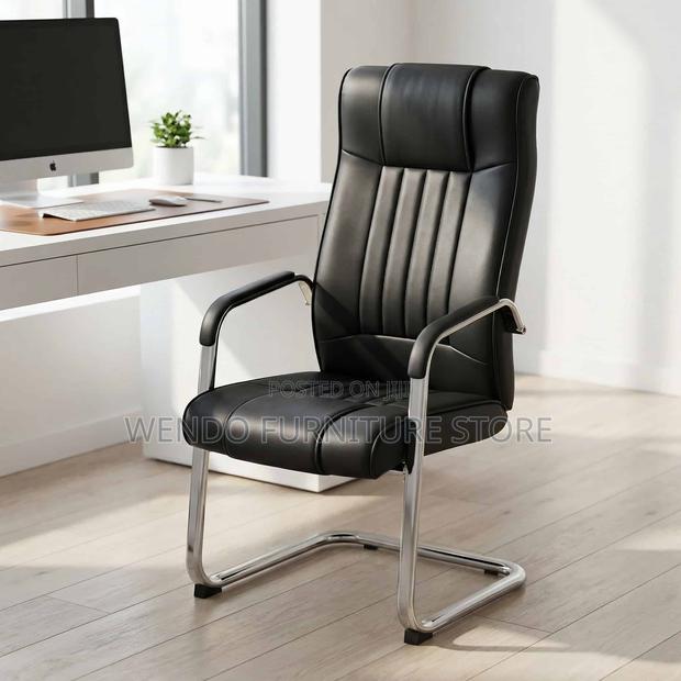 Office Chair Black Pu Leather Visitor Chair