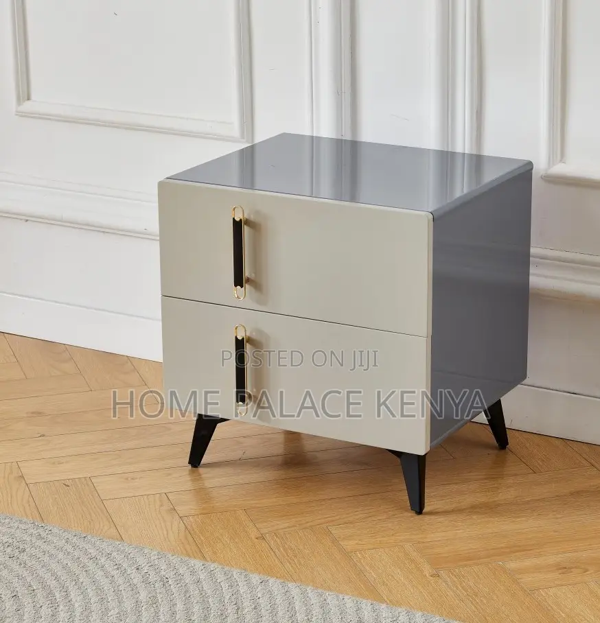 Nightstand: Premium 2-Drawer Nightstand With Metal Accents