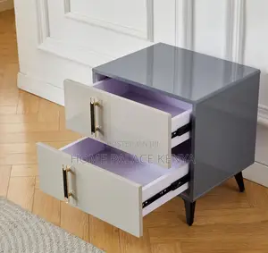 Nightstand: Premium 2-Drawer Nightstand With Metal Accents