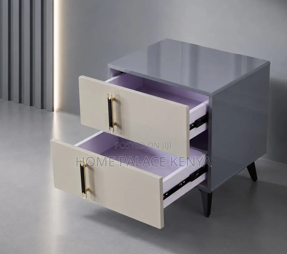 Nightstand: Premium 2-Drawer Nightstand With Metal Accents