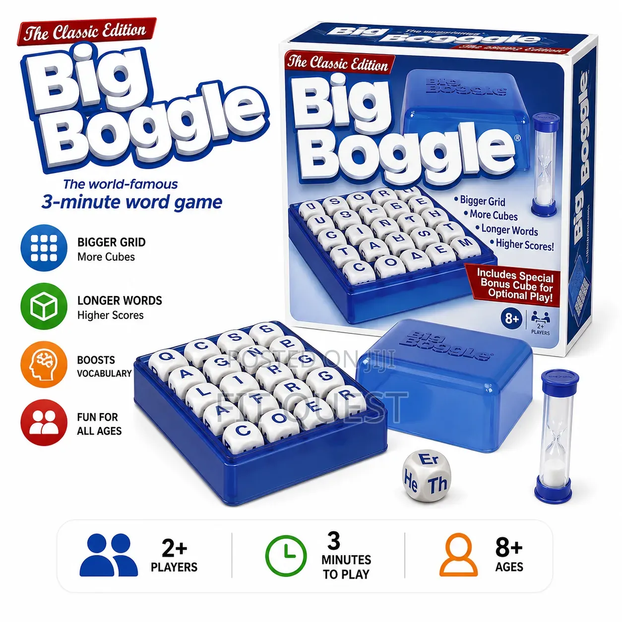 Big Boggle Classic 3 Minute Word Search Family Board Game