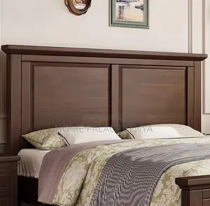 Wooden Bed: Solid Teak Wood Bed Frame With Panel Style and Storage