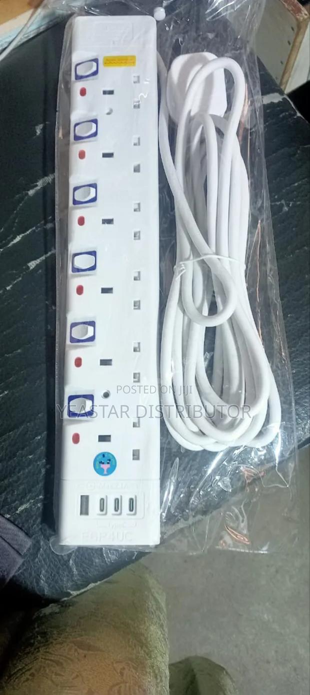 6 Way Power Extension With Usb Ports