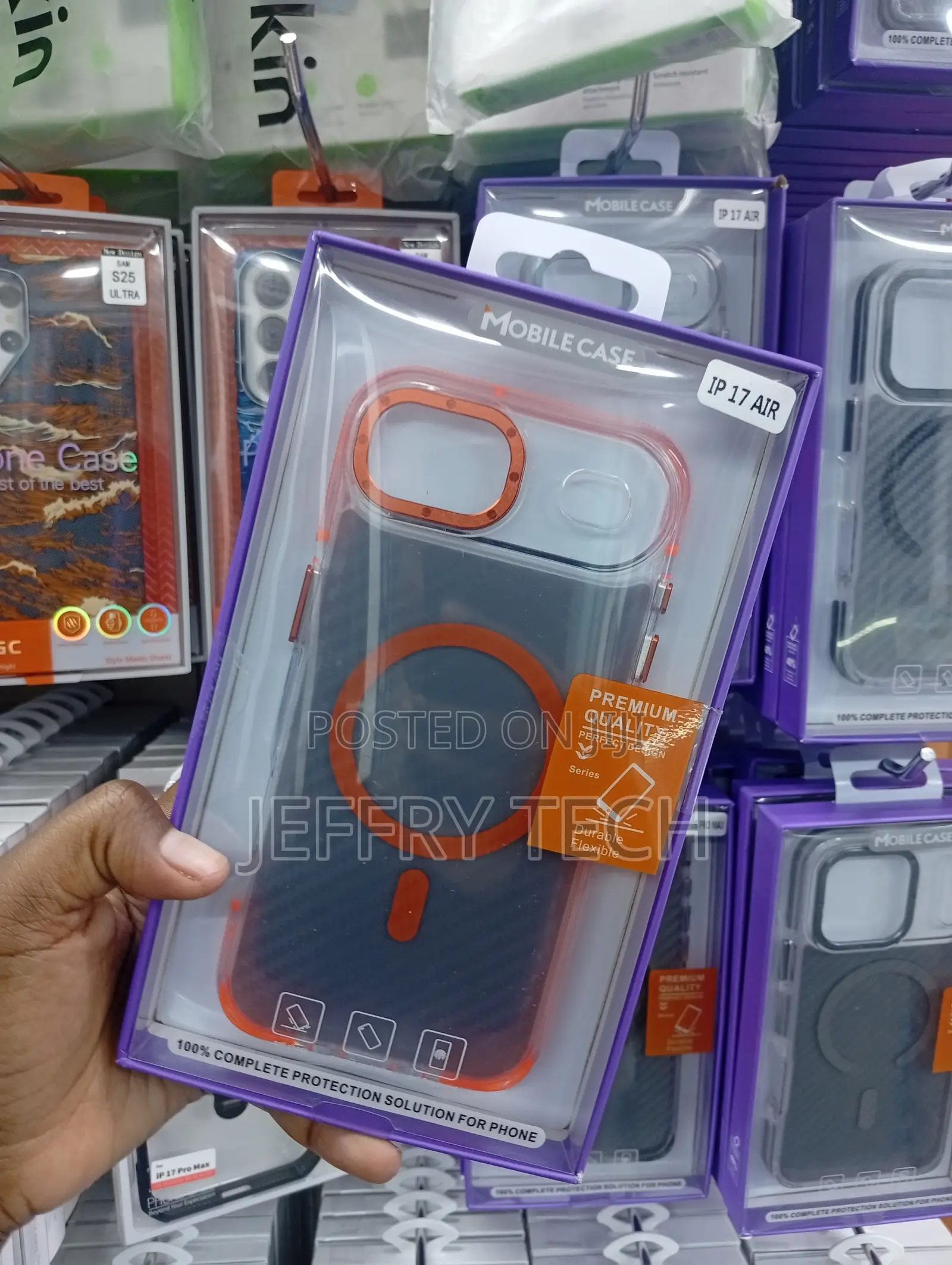 Mobile Case" for an "Ip 17 Air" Features a Transparent Back,