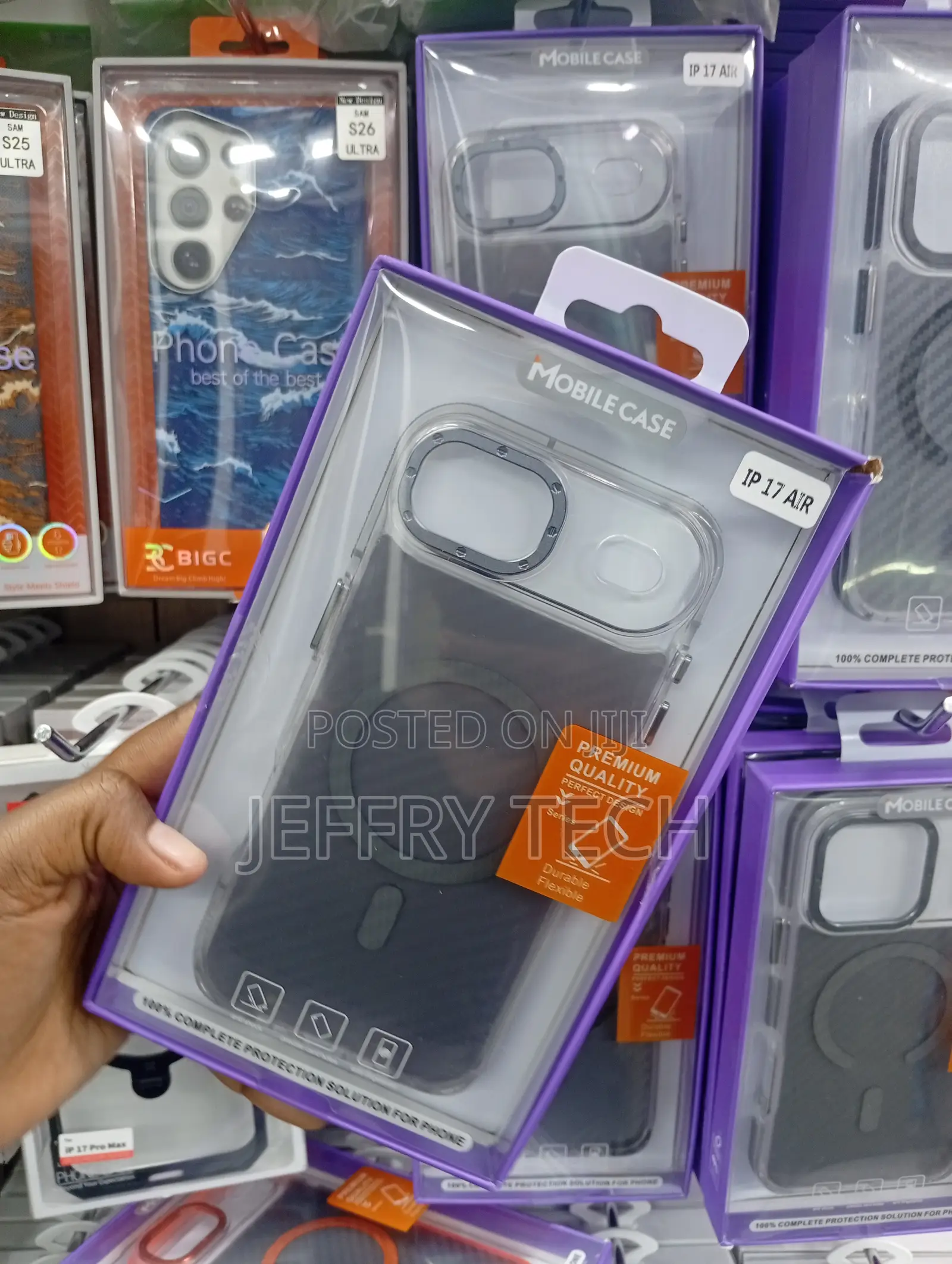 Mobile Case for the Ip 17 Air Features a Black