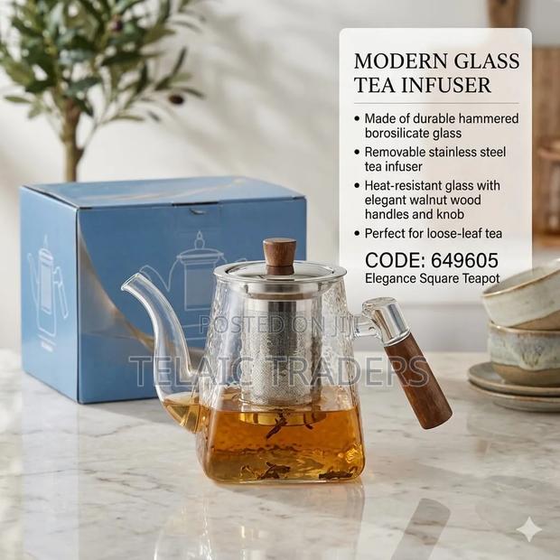 Wood Handle Glass Tea Infuser With Filter