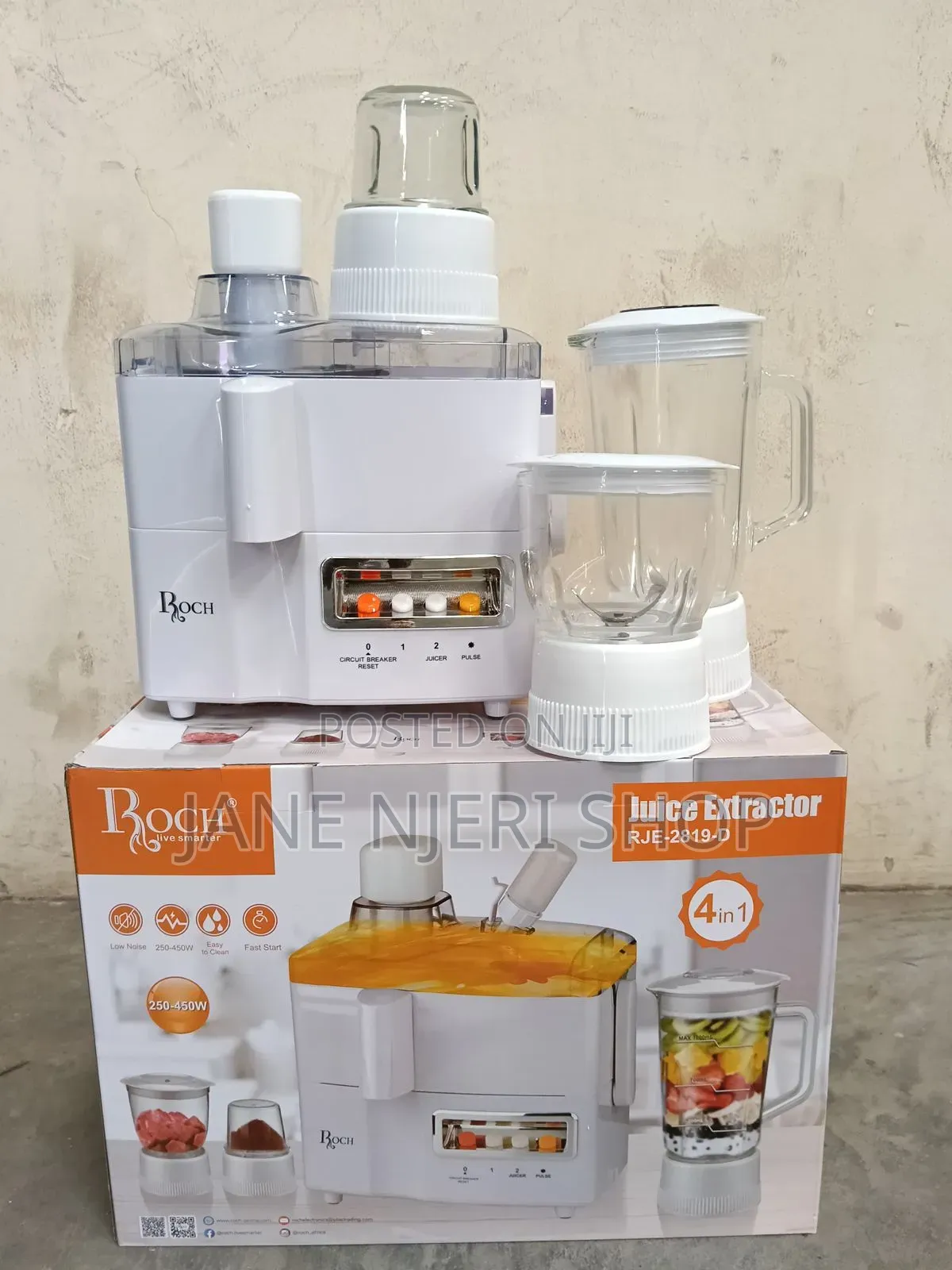 Roch 4 in 1 Juicer -Blender-Grinder and Mill Food Processor