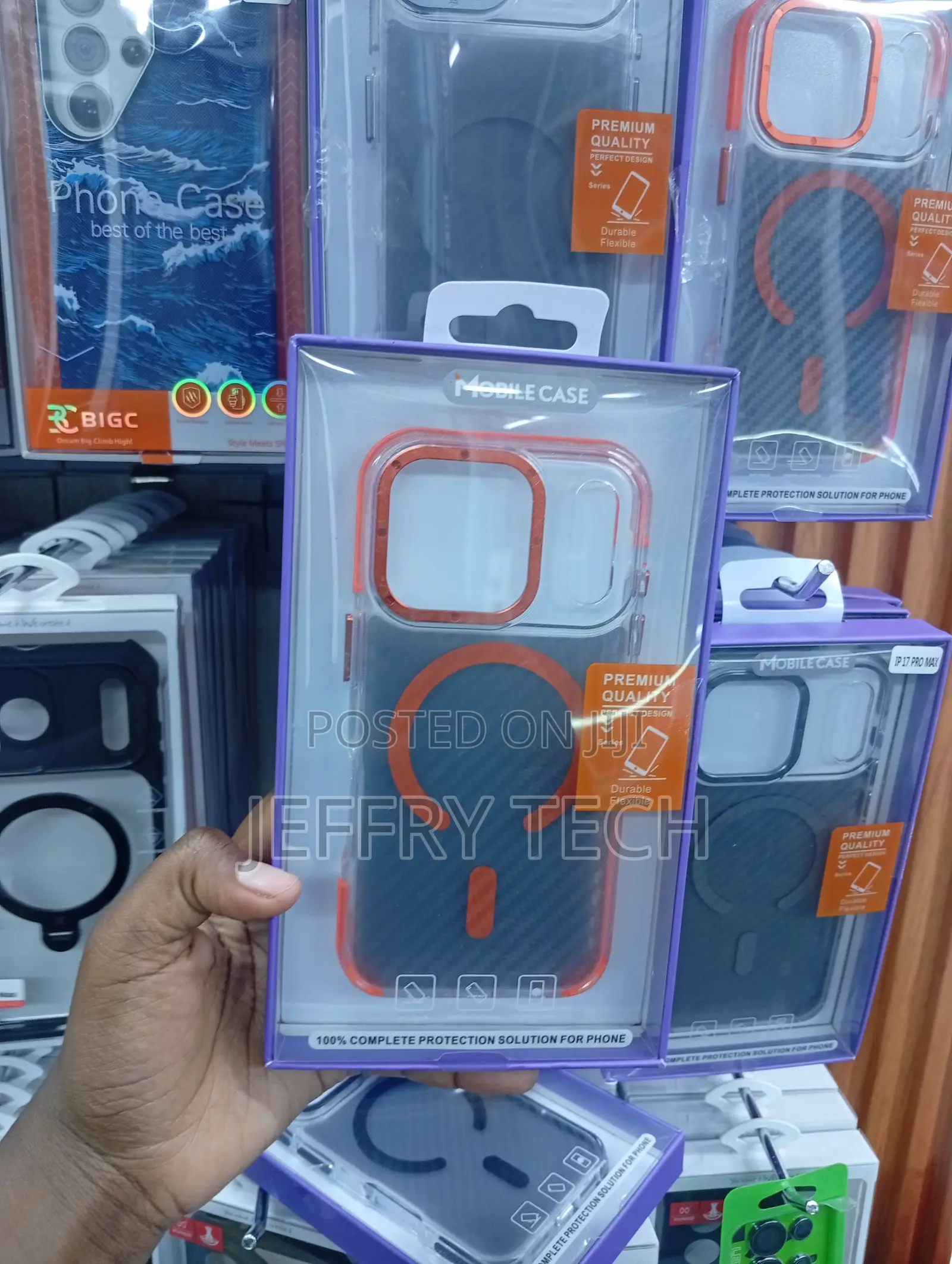 Case Brand Phone Case Features a Striking Orange and Black Two-Tone